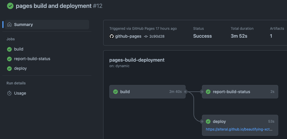 GitHub Actions Pipeline Preview