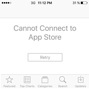 App Store connection error